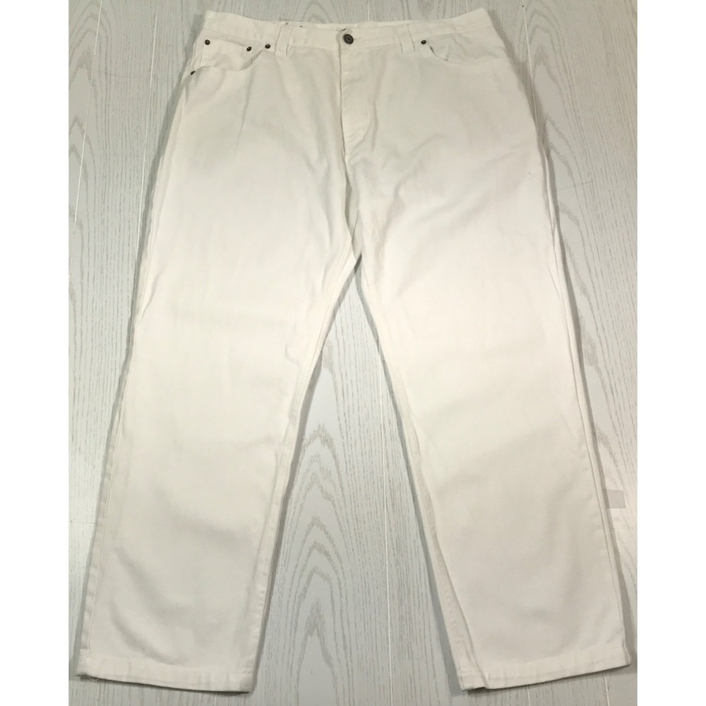 Vintage Noiz Jeans Men 40x30 Tag 44x32 White Baggy Relaxed Streetwear Skater Y2K